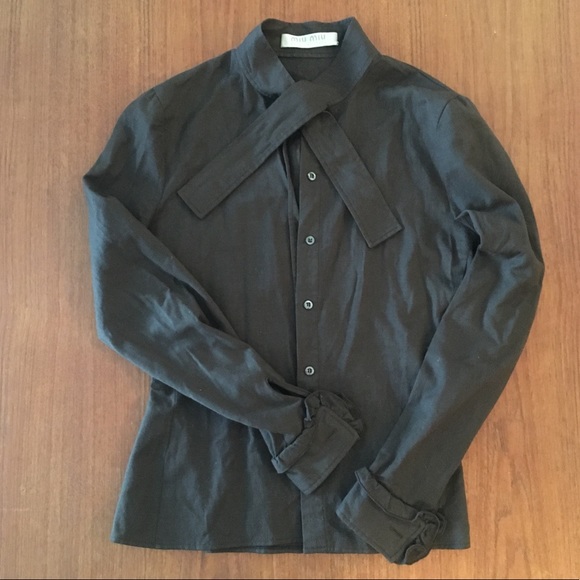 Miu Miu brown wool secretary blouse - Picture 1 of 4